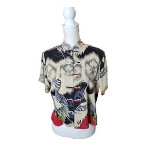 Harari Silk Chinese Collar Blouse